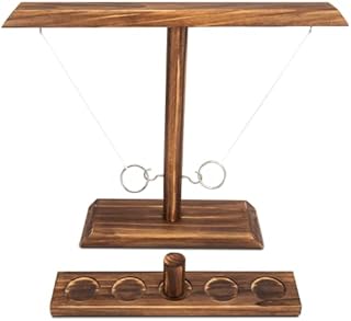 DreamToyz Ring Toss Games for Adults, Ring Toss Game, Outdoor Indoor Handmade Wooden Hooks Fast-paced Interactive Game for Bars, Home, Party, 15.7