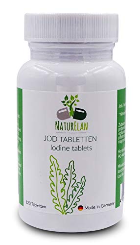 Iodio integratore - 120 compresse - 150 μg di iodio di potassio - vegano, senza allergeni - 100% fabbisogno giornaliero per compressa - importante per la normale funzionalità tiroidea
