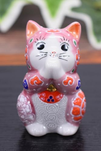 和座の蔵 かわいい 招き猫 置物 九谷焼 お祈り猫 桃盛 風水 開運 インテリア 陶器 和風 小物 誕生日プレゼント 開店祝い 新築祝い 還暦祝い 古希祝い 喜寿祝い 米寿祝い ギフト