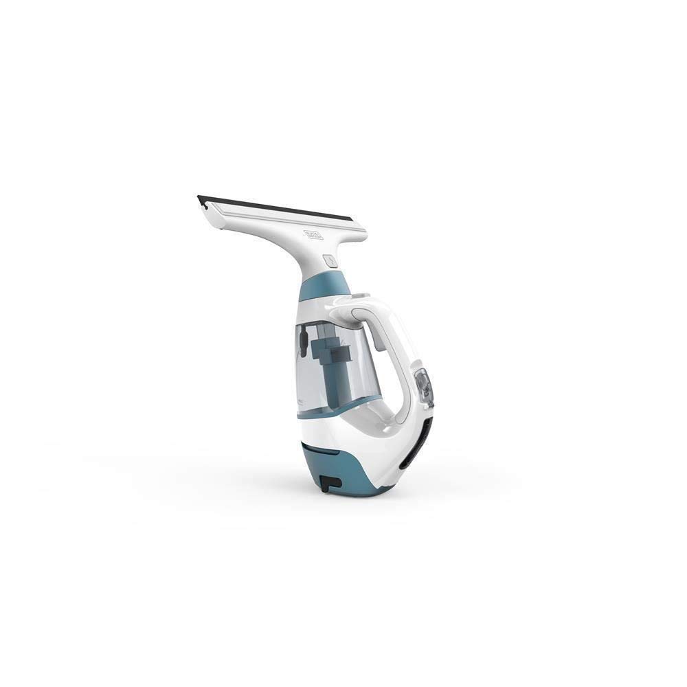 BLACK+DECKER WW100-QW Nettoyeur de vitres 2 en 1 sans fil - Autonomie 25 min - Réservoir lumineux de 100ml - Fourni avec 1 raclette et 1 patin microfibre, 3.6V, bleu/blanc,