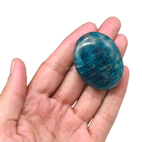 Image of Crystal Heaven Green Apatite Crystal Palm Pebbles Stones For Anxiety Stress Relief Massage - Aaa Grade Original Healing Gemstone Agate Palm Stone For Yoga Meditation Spiritual Reiki Feng Shui