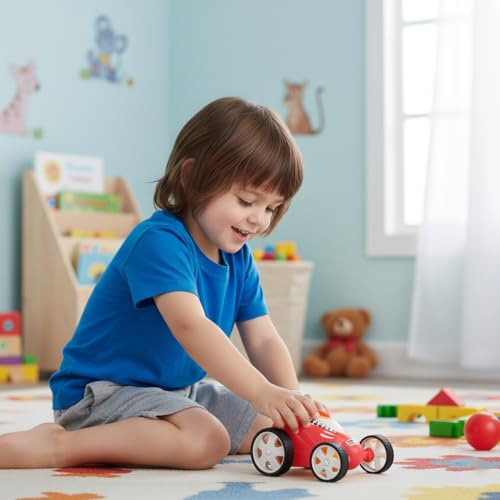 Image of Remote Control Small Stunt Car for Kids - 4WD Off-Road Rock Crawler for Boys Girls with 360 Spins, Rechargeable Battery Anti-Skid Rubber Tires, Indoor Outdoor Play (RED, 368)
