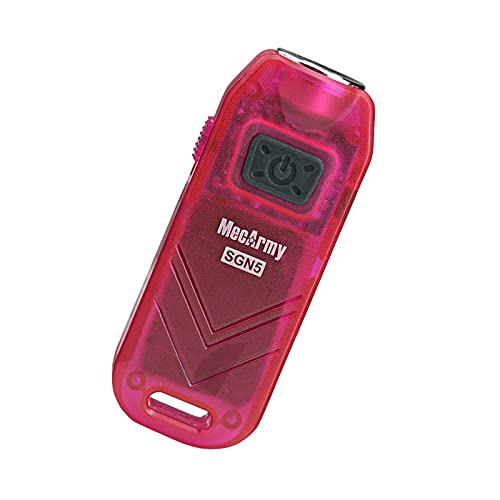 MecArmy SGN5 USB Rechargeable Personal Attack Alarm Flashlight | Mini Handheld EDC Keychain Torch | CREE LED with 560 Lumens Small and Powerful Light | Alarm up to 115dB Siren (Red)