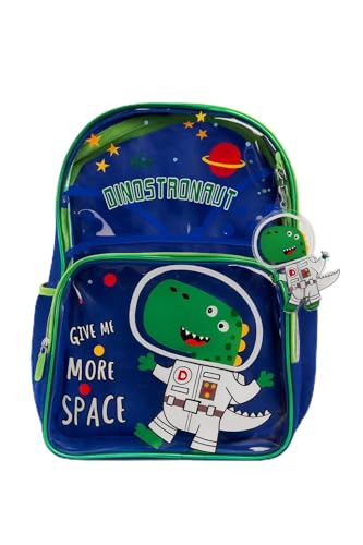 Mochila de Costas Infantil Dinossauro Verde Astronauta Para Meninos