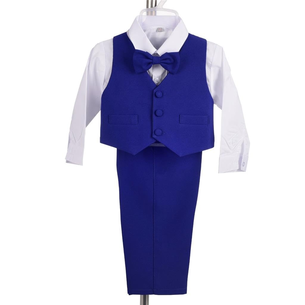 Lito Angels Completo Elegante per Bambino Bimbo Neonato Maschio, Smoking per Matrimonio Cerimonia, Blu Reale/Nero/Avorio/Bianco