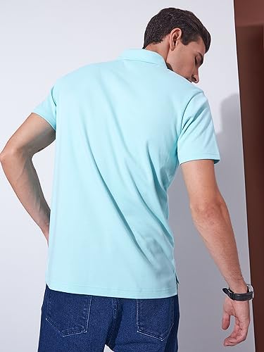 Image of Men's Solid Polo Collar Casual T-Shirt with Pocket | Cotton Polo Collar Half Sleeves Solid T-Shirt | Slim Fit Polos