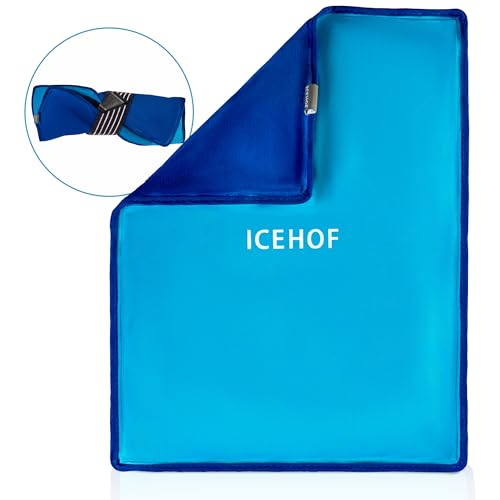 ICEHOF Kühlpads XXL Gel Kühlkissen Groß - Kuschelweich, Kühlakku Kühlpack Ice Pack Kältekompresse Eisbeutel Kühlbeutel Gelkissen Coolpack - 38 x 28 cm Kühlkompresse