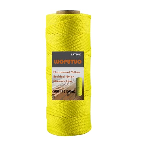 500ft #18 Fluorescent Yellow Nylon Mason Line - High Visibility, Durable | Masonry, Construction, DIY