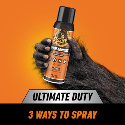 Gorilla Ultimate Spray Adhesive, Instant Aggressive Tack, White, 12.2 oz - image 2