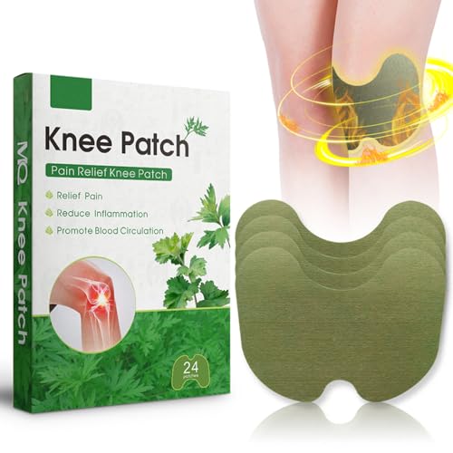 Knee Pain Relief Patches,24PCS Large Knee Patches Pain Relief Plaster Promote Blood Circulation Heat Patches,Pain Wormwood Relief Patches Pain Relieving for Neck/Knee/Muscles Joints Pain