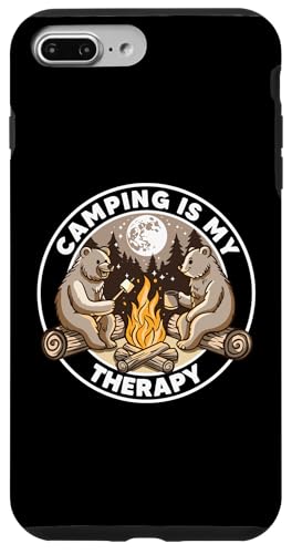 Camping Is My Therapy Caminata Camping Lover Cute Bears Camping Carcasa para iPhone 7 Plus/8 Plus