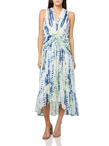 Image of DKNY Women's V-Neck Twist Front Sleeveless Dress