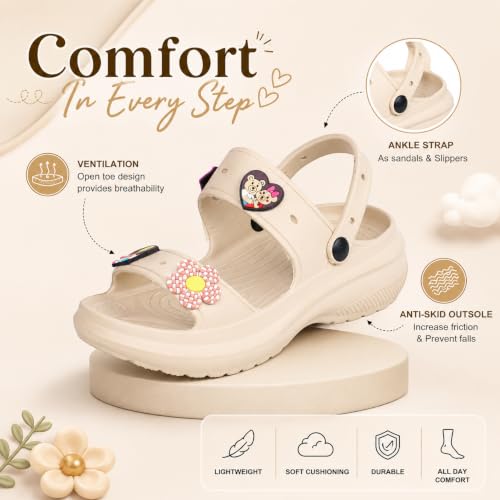 Image of TRASE Double Strap Clogs Sandals for Women | Daily Use Slippers with Adjustable Back Strap | Comfortable Lightweight Waterproof Anti Skid Casual Flip Flops