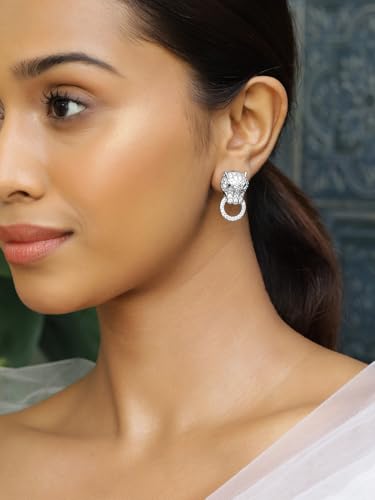 Image of Rubans Demi Fine Stainless Steel Stud Earrings Daily Gift for Women & Girls