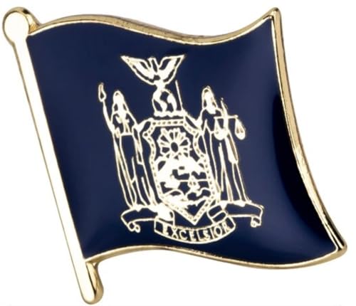 Pin esmaltado de Nueva York con detalles del Escudo de Armas de la Justicia en miniatura