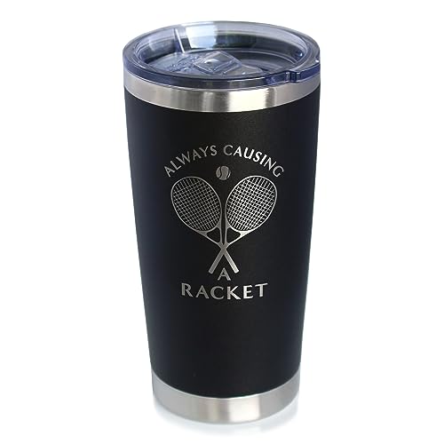 Amazon.com: Causing A Racket - Insulated Coffee Tumbler Cup with ...