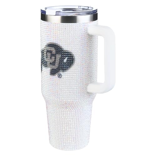 Image of The Memory Company Officially Licensed 40oz White Bling Game Day Tumbler, University of Colorado, Boulder