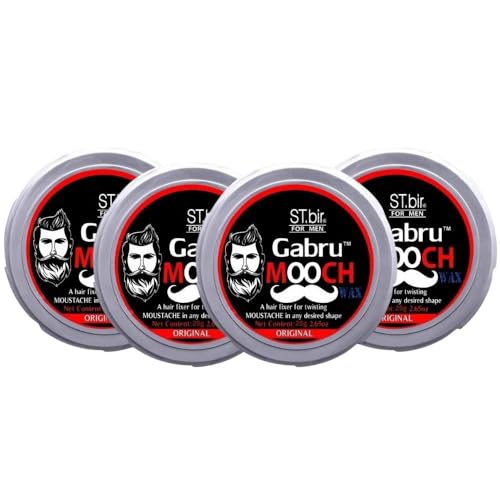 Image of Mooch Moustache Wax for Men - Strong Hold & Long Lasting Styling Wax | Natural Look | Original Scent | 25g Pack of 4