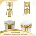 MDS Satin Chair Sashes, 25 Pack, 7”x108” Each, Decorative Chair Bows Ribbon Tie Backs for Wedding Party, Holiday Dinner, Birthday, Reception, Banquet, Hotel & Event Decoration - Gold