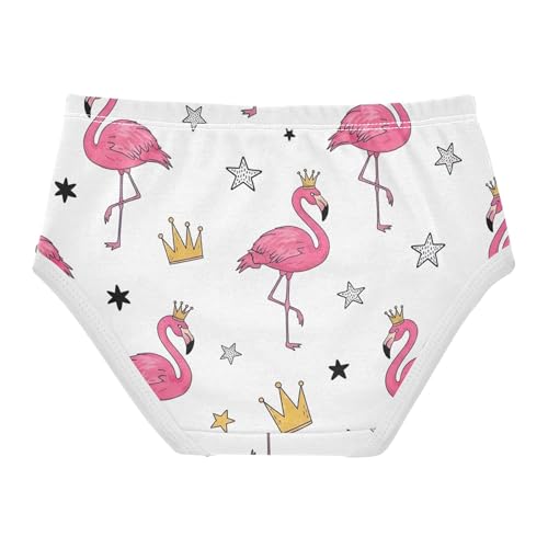 Cotton Toddler Underwear Floral Watercolor Pink Flamingos White Little Girl Panties Florals Briefs Girls Undies 2t2