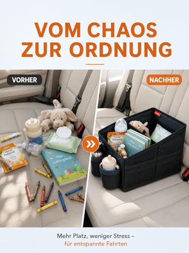 WOCVRYY Auto Organizer Kinder Rücksitz, Stabil Faltbar 600D Oxford
