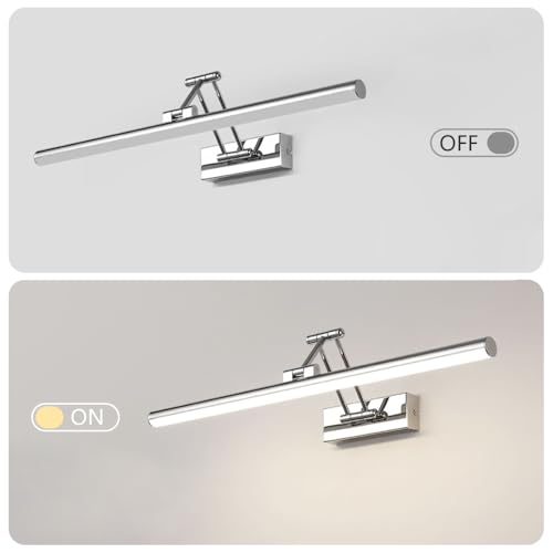 Lámpara de baño led sin sombras con soporte cromado de pared 2