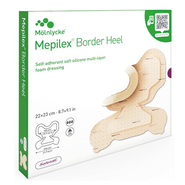 Mepilex Border Heel - Talón adherente (22 x 23 cm, 10 unidades)