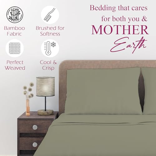 Image of Trance Home Linen 300 TC Bamboo Flat Single Size Bedsheet | Soft, Breathable & Eco-Friendly Bedsheet with 1 Pillow Cover - (54 x 90 inch, Mocha)