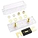 Baomain 1-Pack 400A ANL Fuse Holder Kit with Fuse - Gold-Plated Terminals, for Car Audio, Amplifiers, 12V/24V DC Systems, Compatible with 0/2/4 AWG Wires