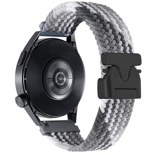 Image of YODI Parachute Buckle Strap Band Compatible With Redmi Watch 5 Lite Smartwatch Only, Braided design Classic Nylon Straps Accessories for Men and Women, Replacement Sport Strap Bands for Boys and Girls (BRAIDED-GREY /WHITE)