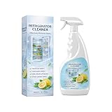 GlowMy Refrigerator Cleaner Spray, Multipurpose Fridge Cleaner for Removing Stains & Odors, Gentle Lemon Scented Fridge Cleaning Spray for Plastic Drawers, Glass Shelves & Interior Surfaces