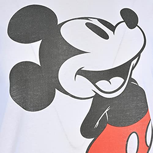 Disney Ladies Mickey Mouse Fashion Shirt Mickey Mouse Cropped Crewneck with Sleeve Print3