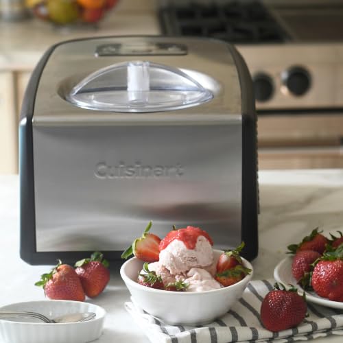 Image of Cuisinart 1.5-Quart Ice Cream Maker and Gelato Machine, Makes Frozen Yogurt and Sorbet, Fully Automatic with Commercial-Quality Compressor and 2 Churning Paddles, ICE-100, Black /Stainless