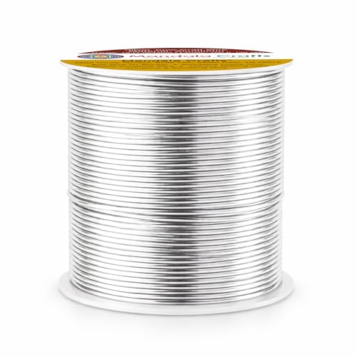 Image of Mandala Crafts 18 Gauge Silver Tone Anodized Aluminum Craft Wire, 100 FT | Colored, Flexible, Bendable, for Bonsai, Armature, Sculpting, Wire Wrapping, Jewelry Making, Weather & Tarnish Resistant