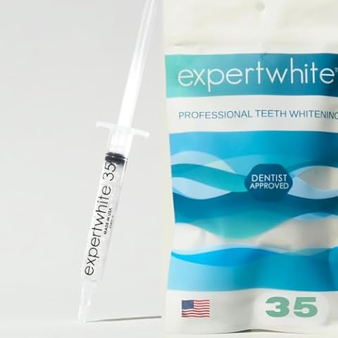 ExpertWhite 35% Carbamide Peroxide Teeth Whitening Gel Refill Syringes (4 Gels, 3cc Each). Tooth Whitening Gel Refills for Bleaching Teeth with Trays Best Dentist Grade Bleach Gels White Teeth Fast. Cover