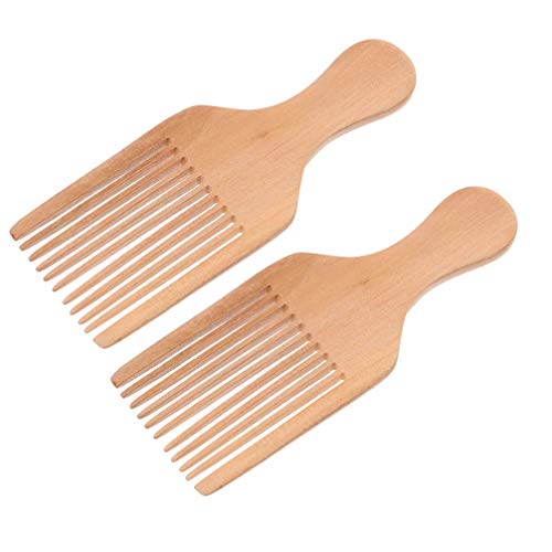 Beaupretty 2Pcs Picareta Picareta Do Cabelo Pente De Madeira Pente Afro Afro Trança Afro Peruca Tran