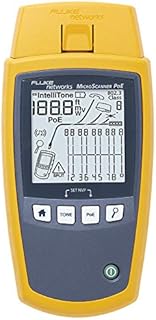 Fluke Networks - 5018508 MS-POE MicroScanner Copper Cable Verifier and PoE tester for RJ-45 Category 5-6A Ethernet Cables, Identifies Supplied Class 0-8 Power from Ethernet PSE Devices