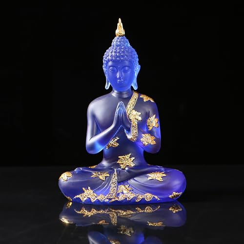 NNYCC Statue de Bouddha en Résine de Cristal, Décor de Méditation d'intérieur Figurine de...