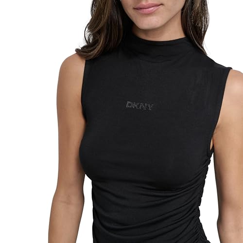 Image of DKNY Women's Ruched Versatile Trendy Everyday Top