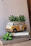 KALALOU Ceramic Yellow Van Planter, One Size, Multicolored