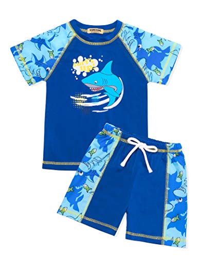 Kids Baby Boys Shark Swimsuits Sunsuit Swimwear Boys Two Piece Sets 5-6T Blue