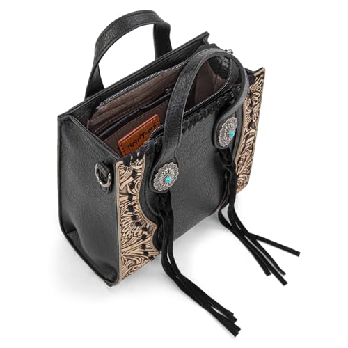 Image of Trinity Ranch Crossbody Bags for Women Mini Handbag Floral Tooled Concho Collection