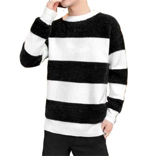 Chandail en laine à rayures pour homme en coupe ajustée moderne
