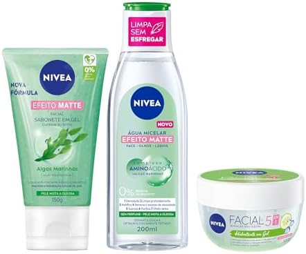 NIVEA Kit Controle Do Brilho: Água Micelar Limpeza Facial 7 Em 1 ...