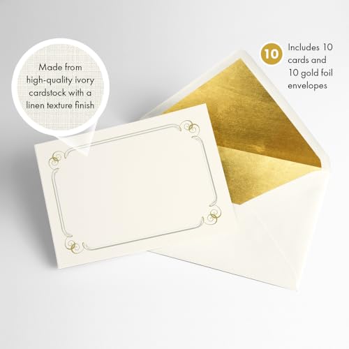 Image of Designer Greetings Blank Note Cards | Boxed Card Set, Matching Envelopes, Foil and Glitter Details