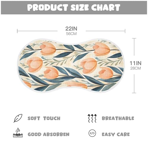 xigua Watercolor Tulips Baby Burp Cloths for Newborn Boys and Girls 2 Pack, Soft & Absorbent Cotton Baby Burp Cloth, Baby Washcloths, Newborn Towel, Burp Rags4