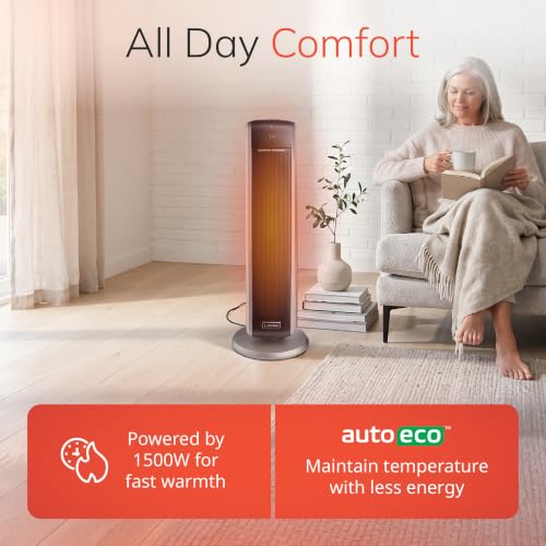 Image of Lasko 29 inch Ceramic Tower Space Heater with Remote Control - Black - 5586