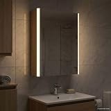 Teenpull Armadietto da bagno a specchio in rovere Sonoma, 33 x 11,5 x 50 cm, con illuminazione a LED, materiale in legno, montaggio a parete, mensole regolabili, spazio di archiviazione e specchio su
