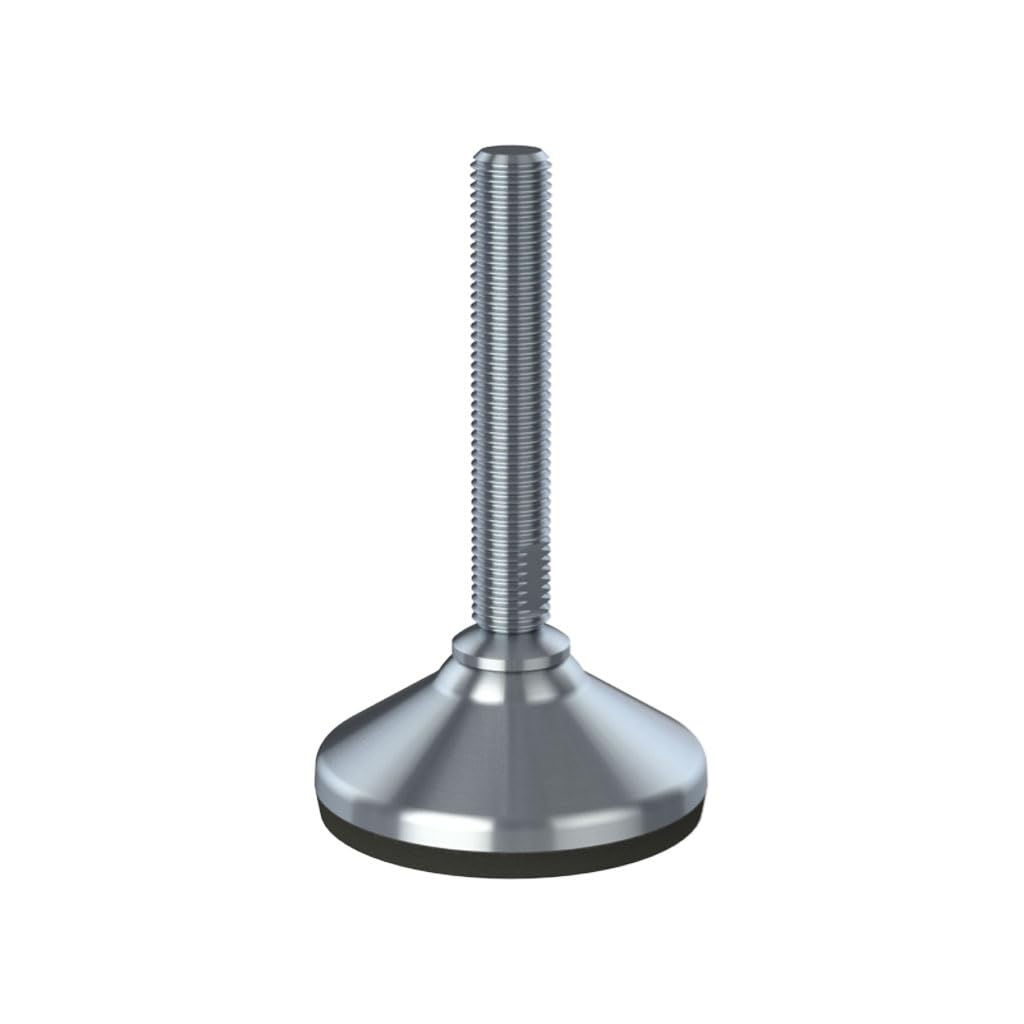 Pie de nivelación inoxidable 16x100x80mm base y almohadilla antivibración 1500kg-Set de 4