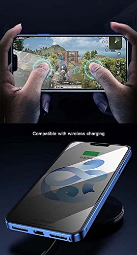 Coque magnétique iPhone 14 Pro Max anti-espion en verre trempé blanc - 7